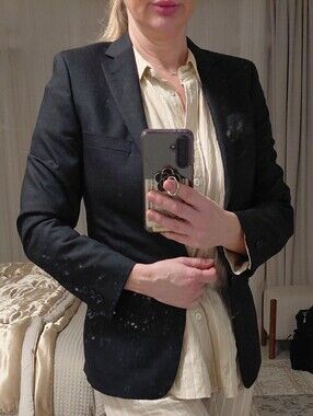 DKNY Black Tailored Blazer Jacket Career Office Business Chic